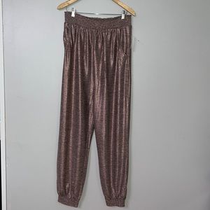 Anthropologie Rose Gold Shimmer Pants NWT